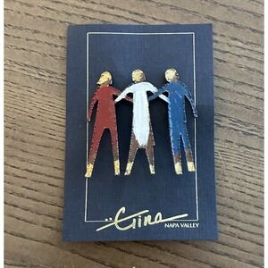 Vintage Designs by Gina Metal Brooch Napa Valley Friends Artisan